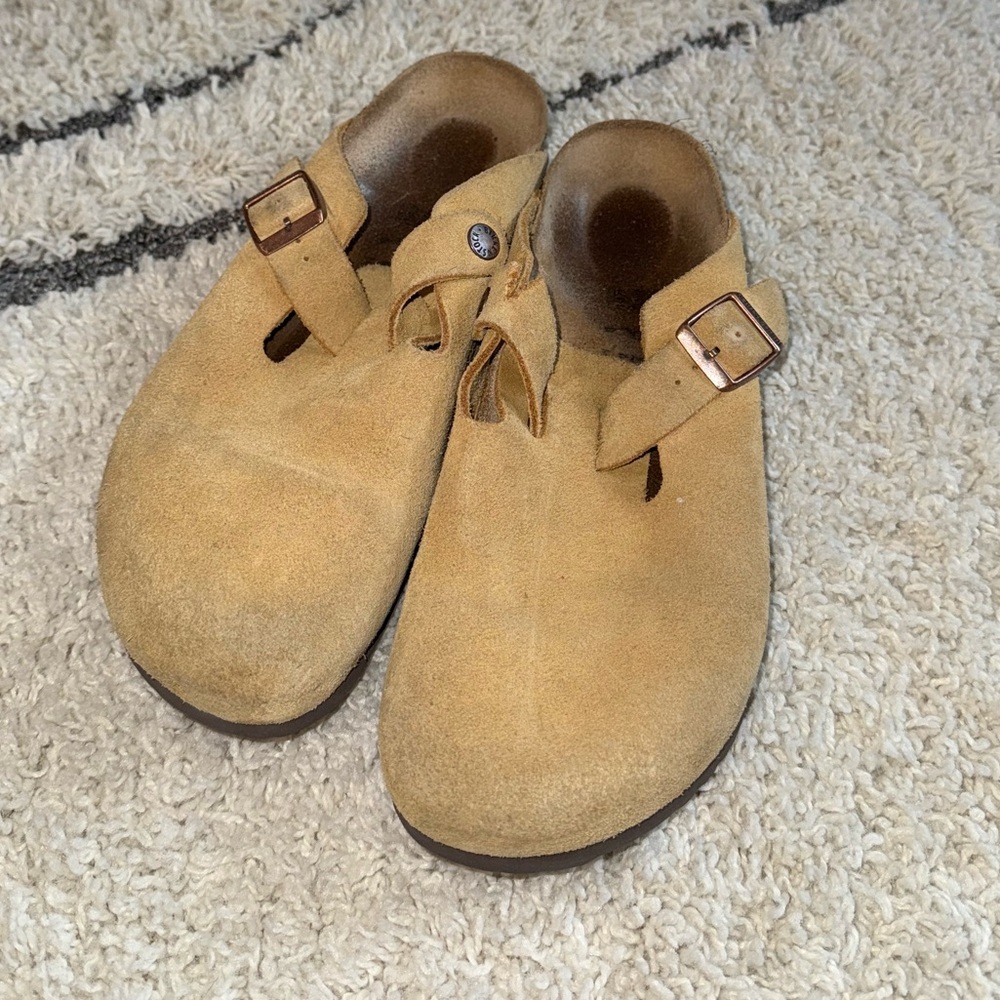 Birkenstock Boston suede Taupe Clog slip on shoes 40